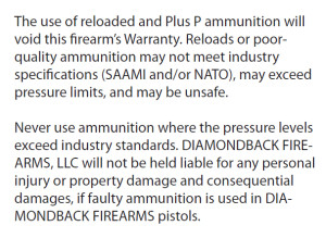 Excerpt from Diamondback DB380 owner's manual